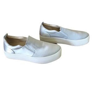 Marc Fisher Silver Slip-on Platforms
